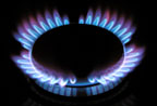 Image of gas range burner glowing